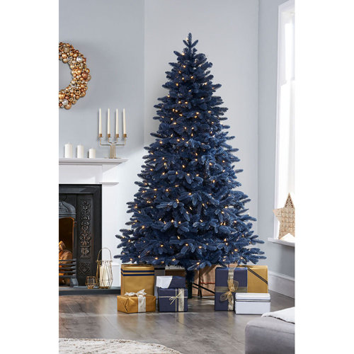 The Seasonal Aisle Blue Realistic Fir Christmas Tree with 350 LED